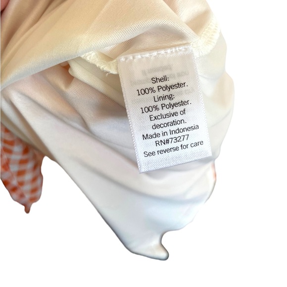 LC Lauren Conrad Orange and White Ruffle Dress Plus Size 4x - Picture 8 of 8